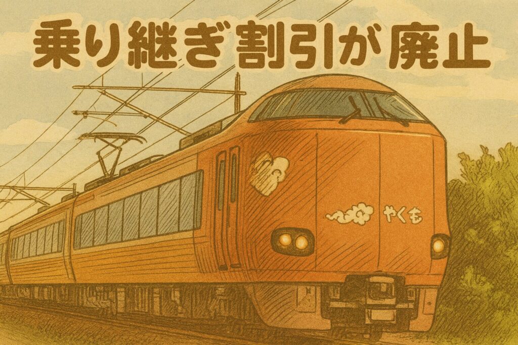 特急やくも 乗り継ぎ割引が廃止｜やくも号リニューアル車両