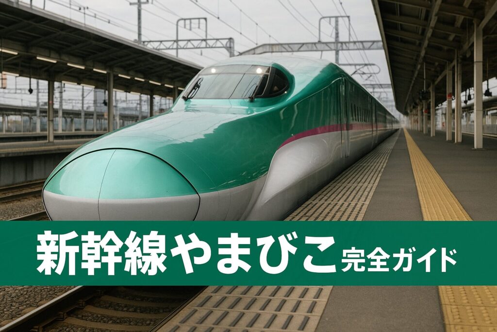 新幹線やまびこE5系が駅のホームに停車している